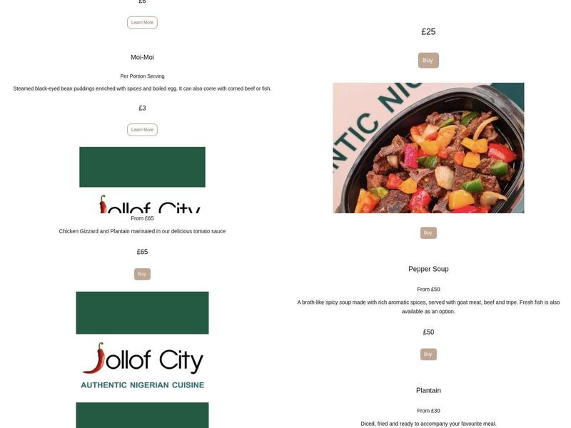 Jollof City Ltd Menu