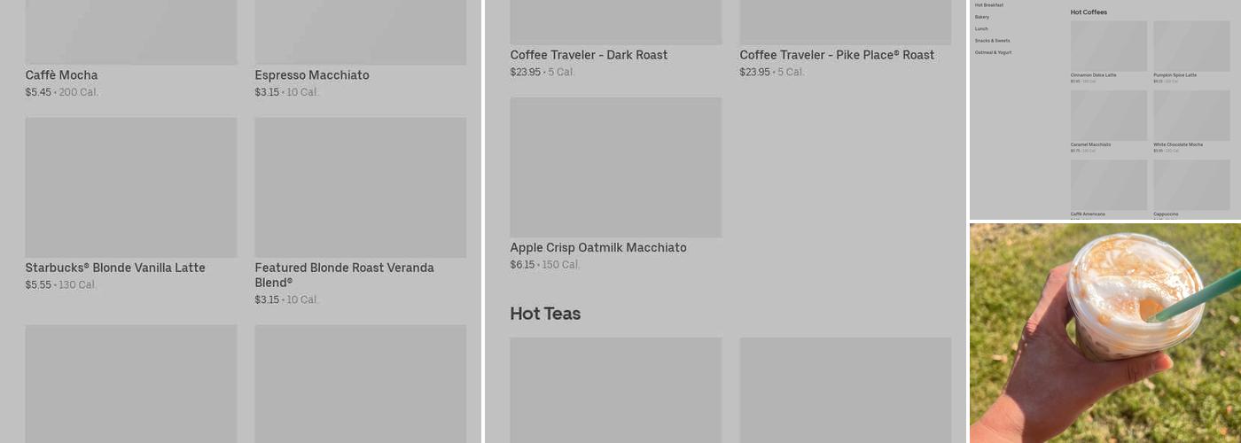 Starbucks Coffee Company Menu
