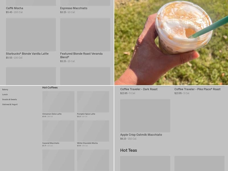 Starbucks Coffee Company Menu
