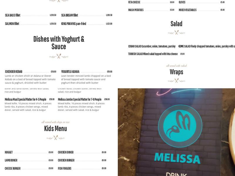 Melissa Restaurant (Harrow) Menu