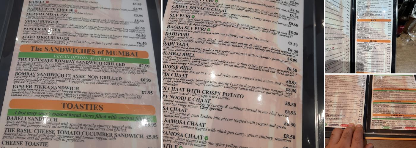 Mumbai Local Harrow Menu