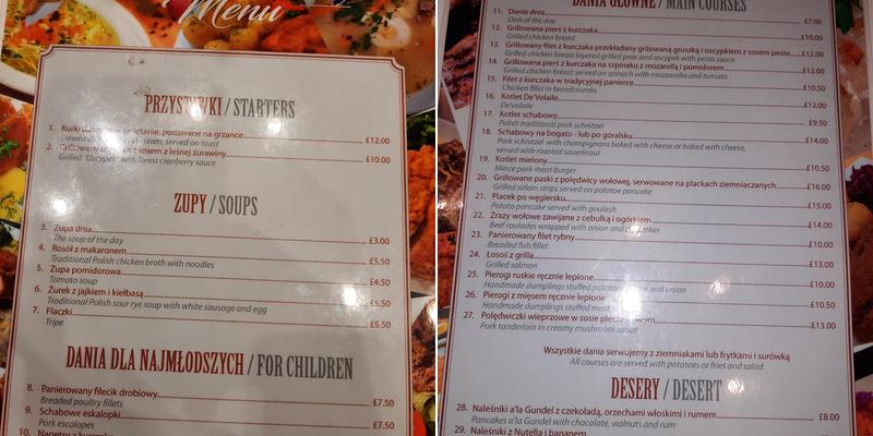 Ambrosia Restaurant & Disco Menu