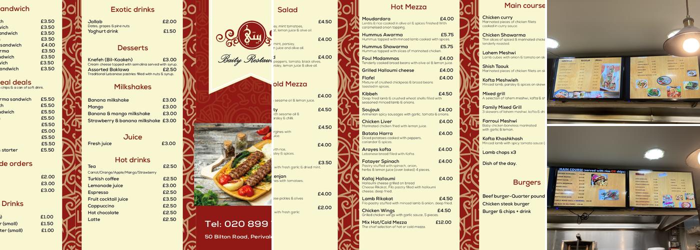 Baity Restaurant Menu