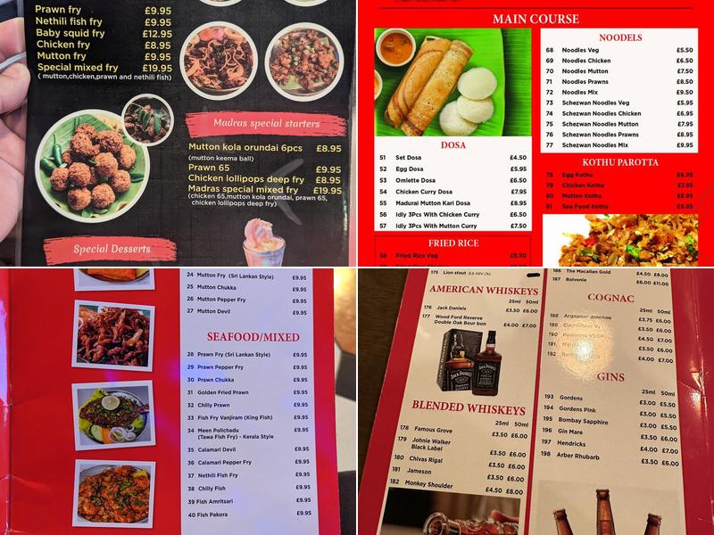 The Madras Restaurant & Lounge Menu