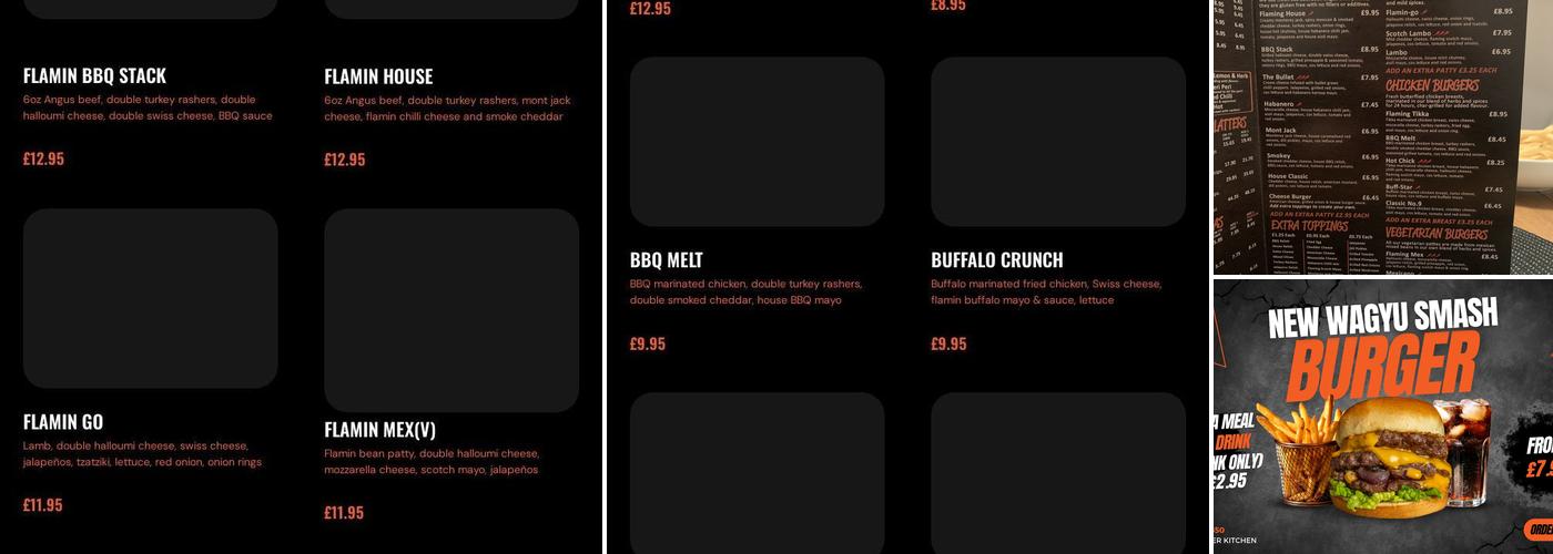 Flames Burger Kitchen Menu