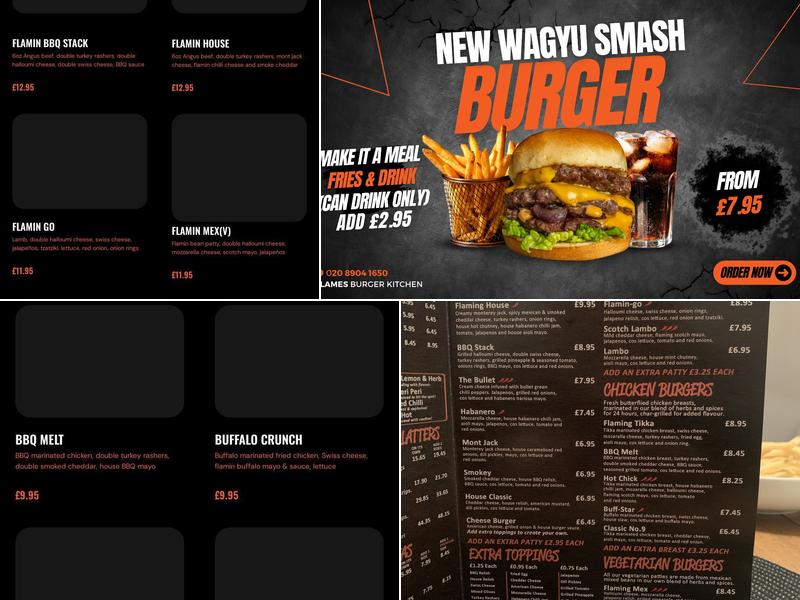 Flames Burger Kitchen Menu