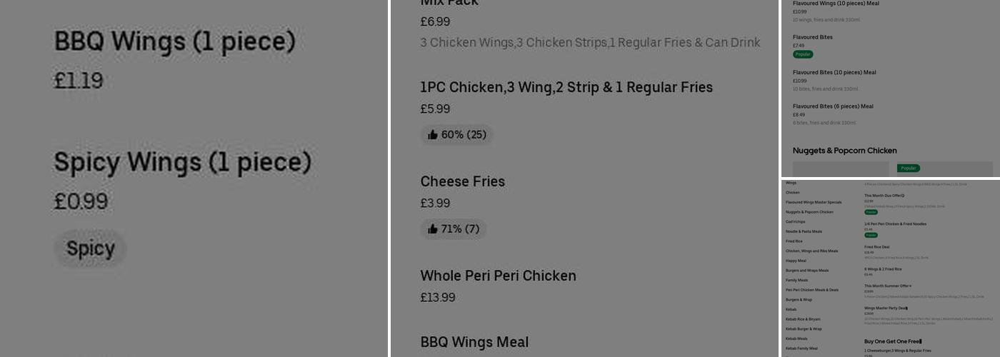WINGS MASTER Menu