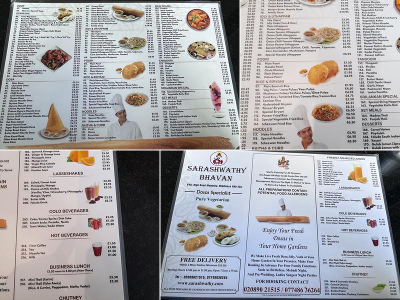 Sarashwathy Bhavan Menu