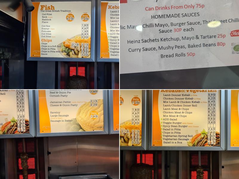 Costa's Fish Bar Menu