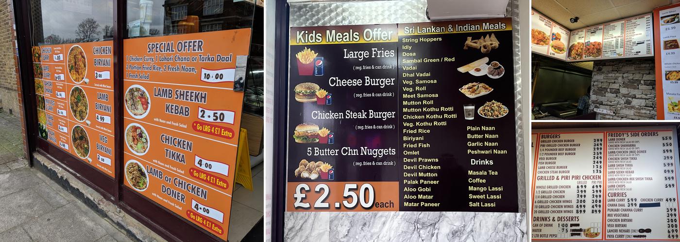 Freddy's Grill & Curry Menu