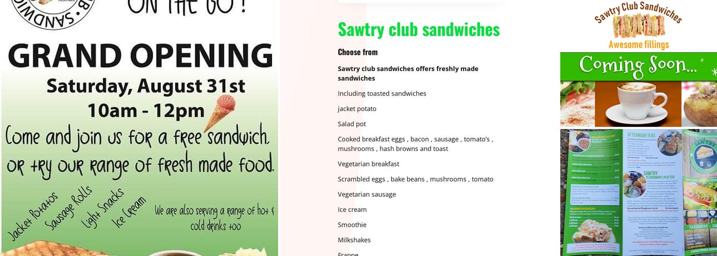 Sawtry Sandwiches Menu