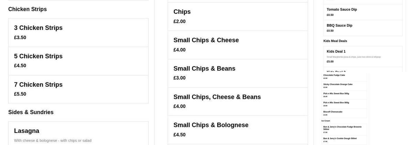 Amir & Kamy's Pizza Plaza Menu