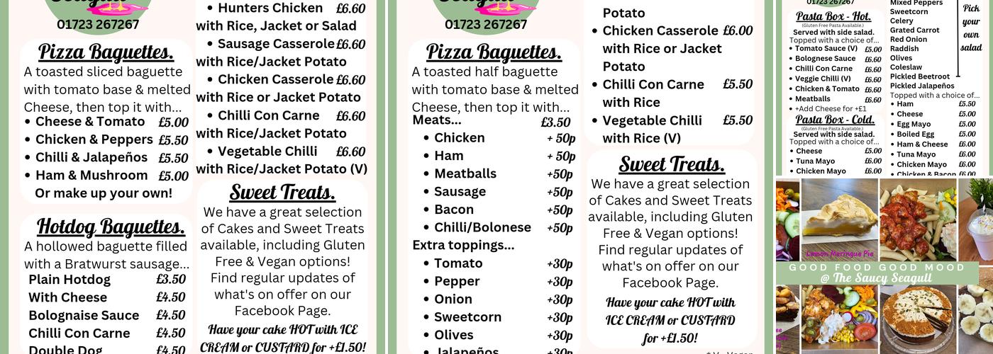 The Saucy Seagull Menu