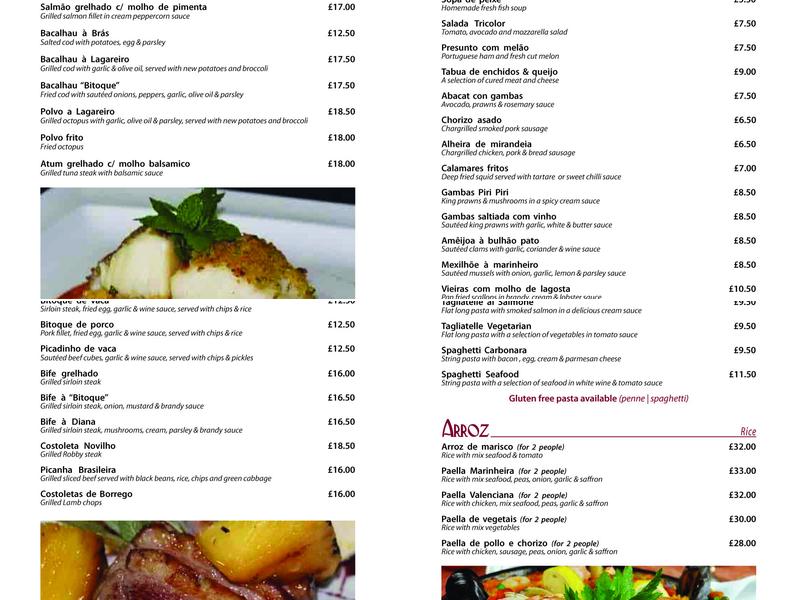 Bitoque Restaurant Menu