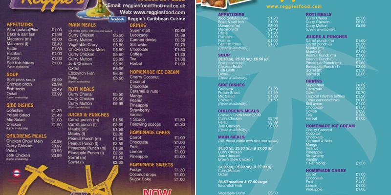 Reggie's Caribbean Cuisine Menu
