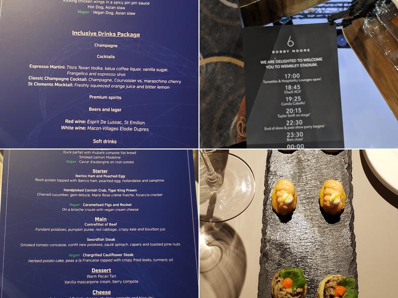 Bobby Moore Room Menu