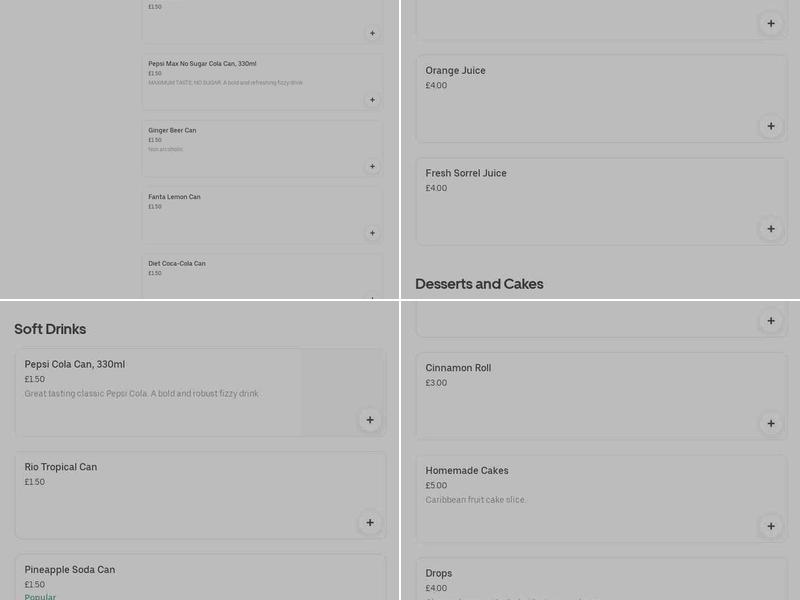 G&K`s Caribbean Cuisine Menu