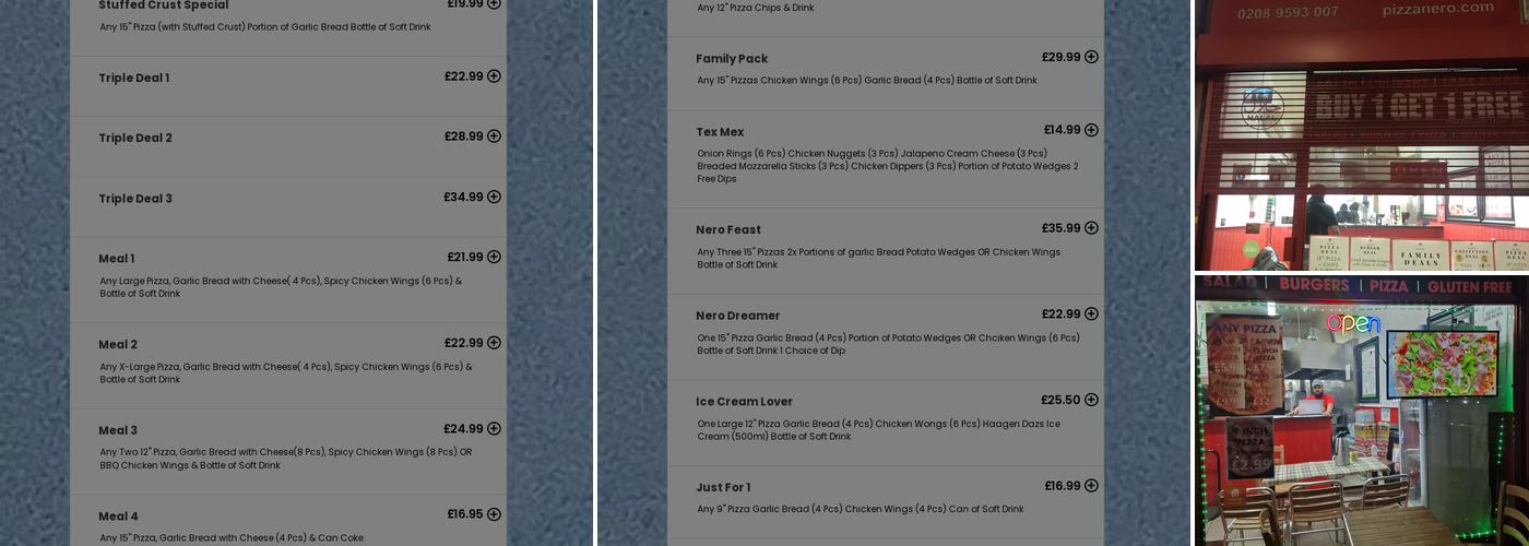 Pizza Nero (Mill Hill) Menu