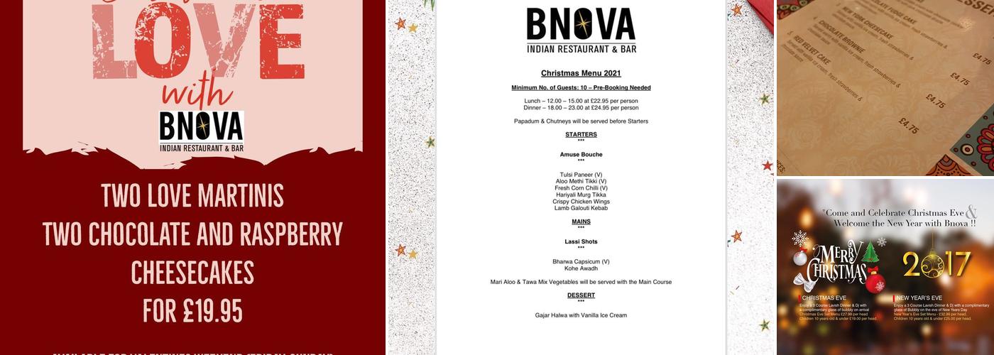Bnova Indian Restaurant and Bar Menu