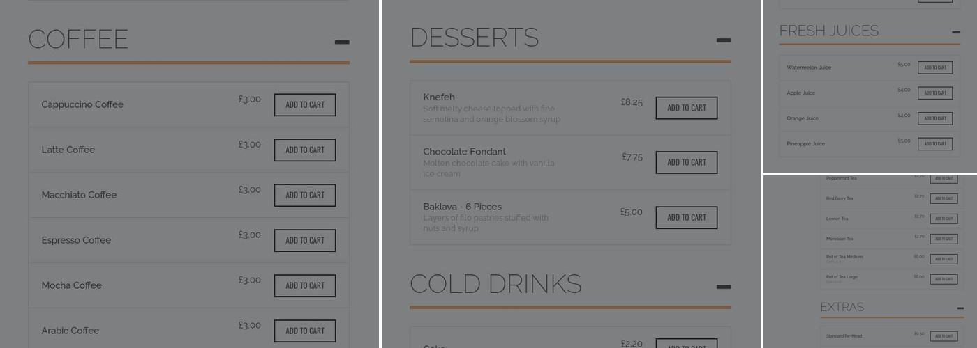 Pyramid Restaurant and Lounge Menu