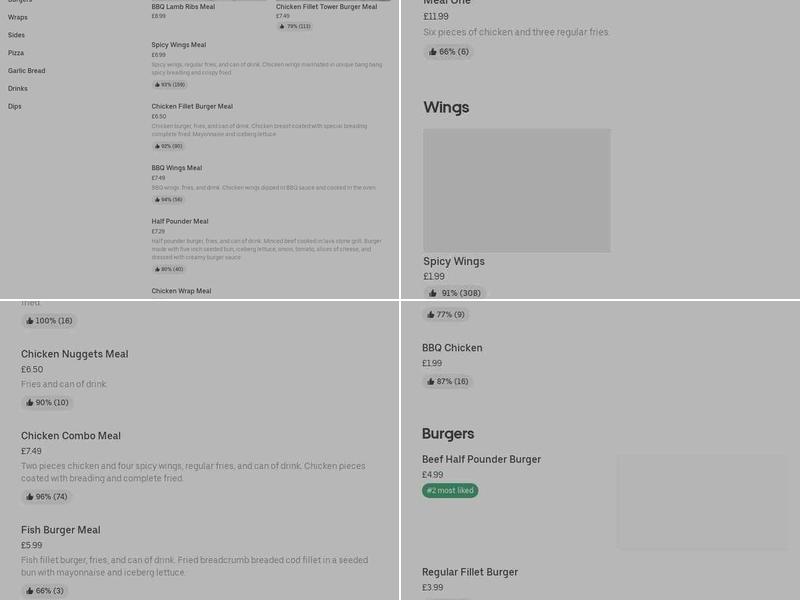 BANG BANG Chicken Menu