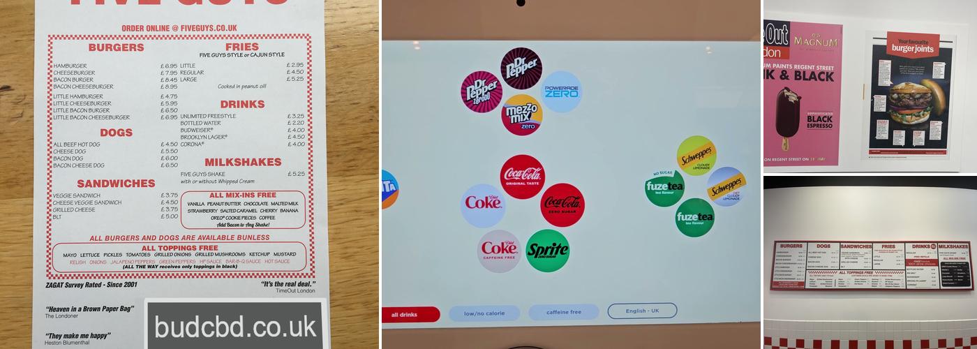 Five Guys Glasgow St Vincent St Menu