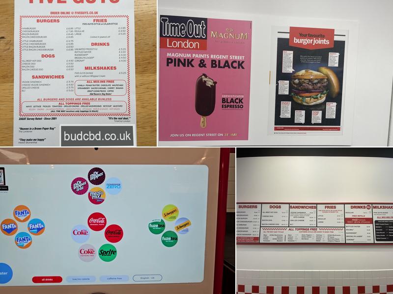 Five Guys Glasgow St Vincent St Menu