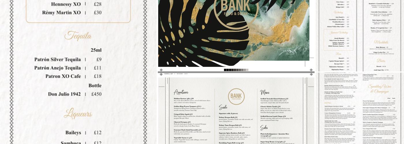 Bank Food & Drink Menu