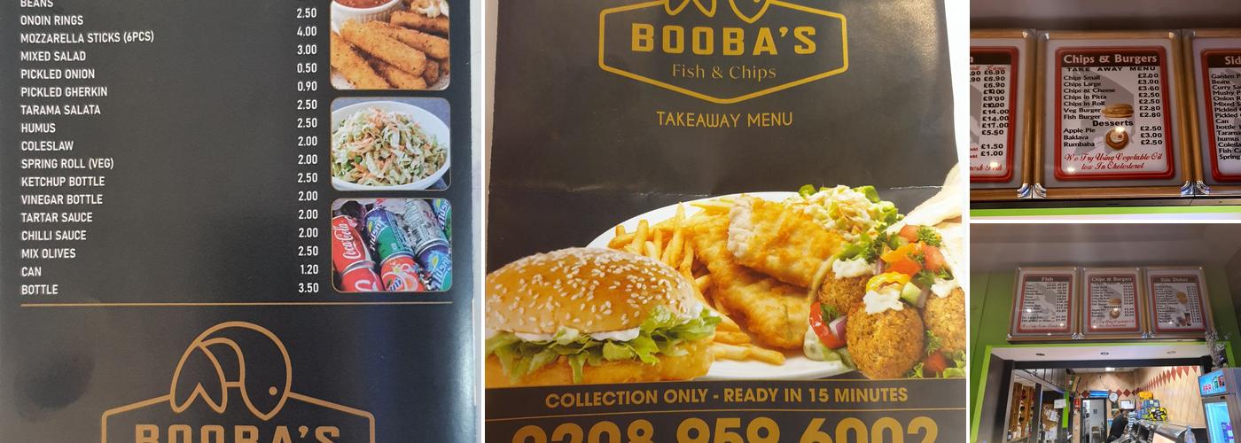 Boobas Fish & Chips Menu
