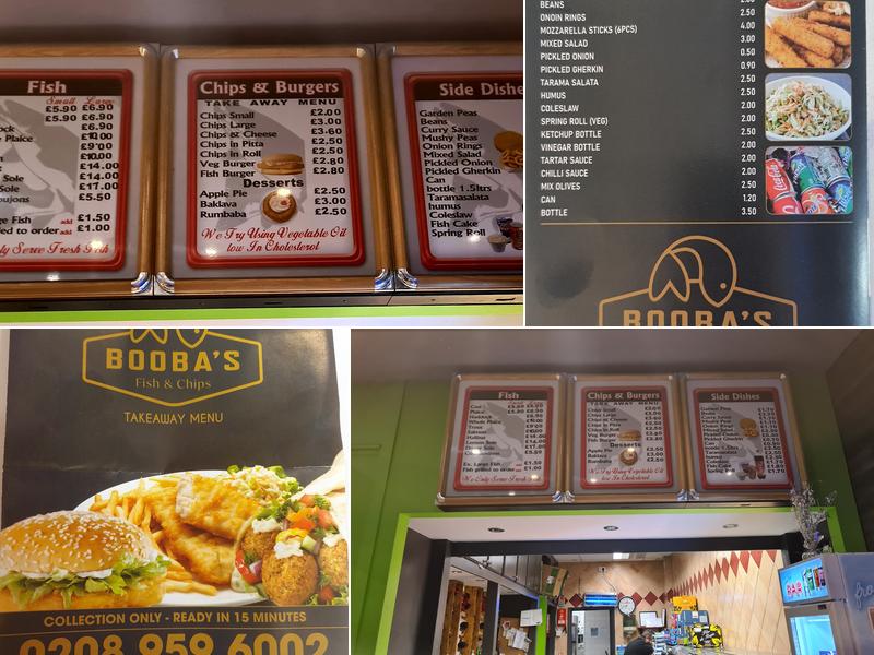 Boobas Fish & Chips Menu