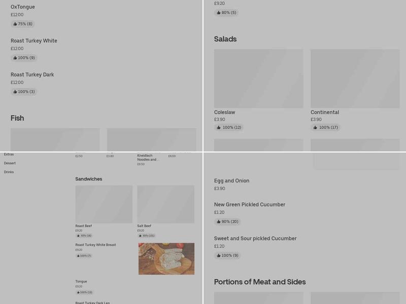 B & K Salt Beef Bar & Restaurant Menu