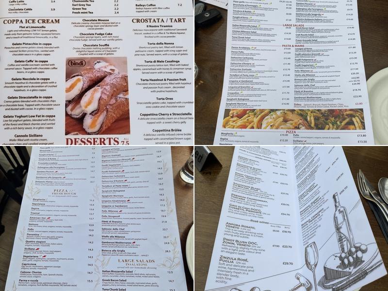 Metro Italia Mill Hill Menu