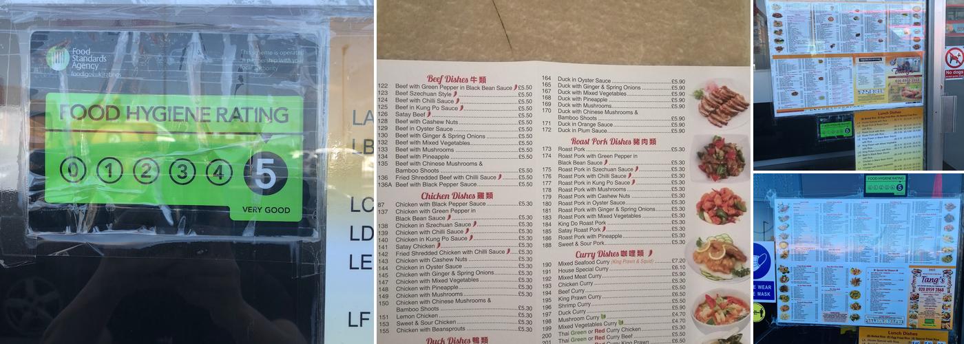 Tang's Takeaway Mill Hill Menu