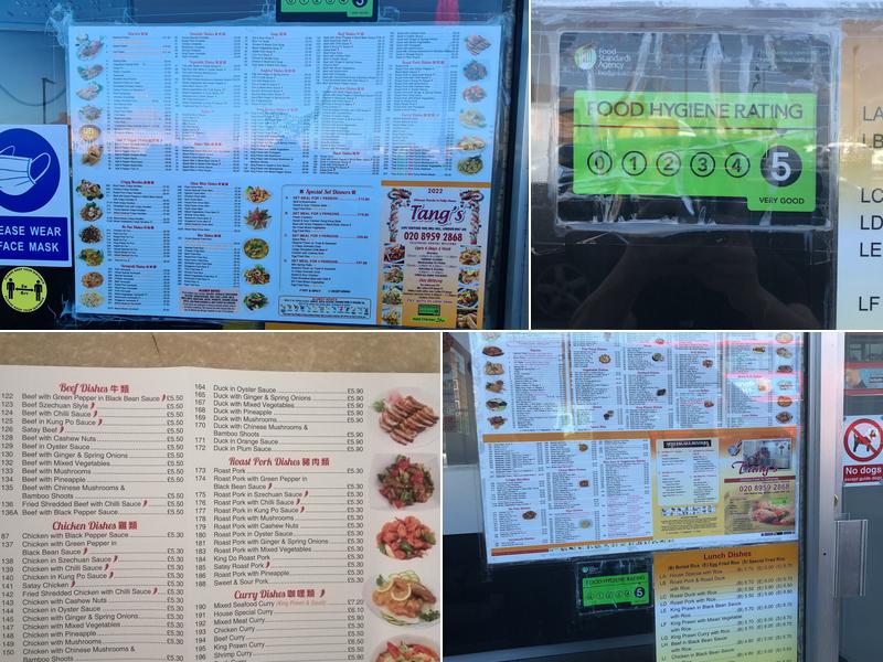 Tang's Takeaway Mill Hill Menu