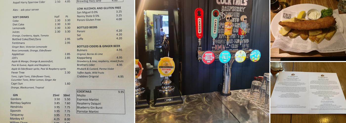 The Green Dragon Menu