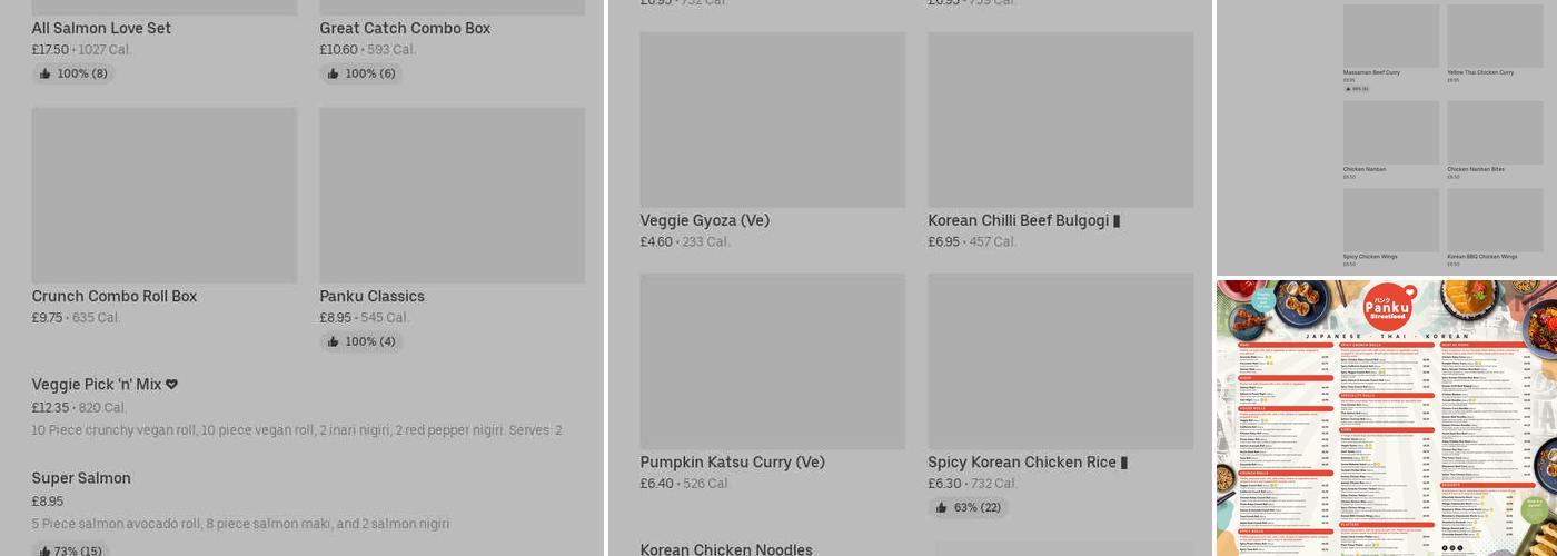 Panku Stevenage Menu