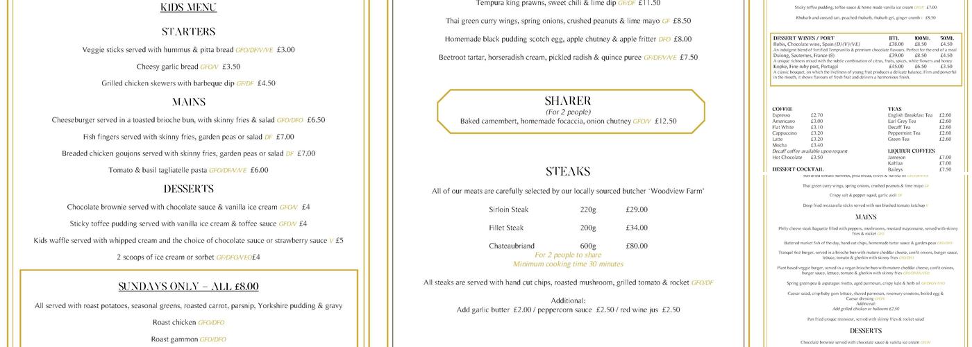 Tranquil Turtle Menu