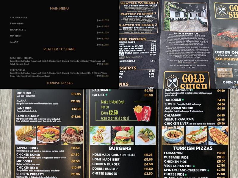 Gold Shish Turkish Grill Menu
