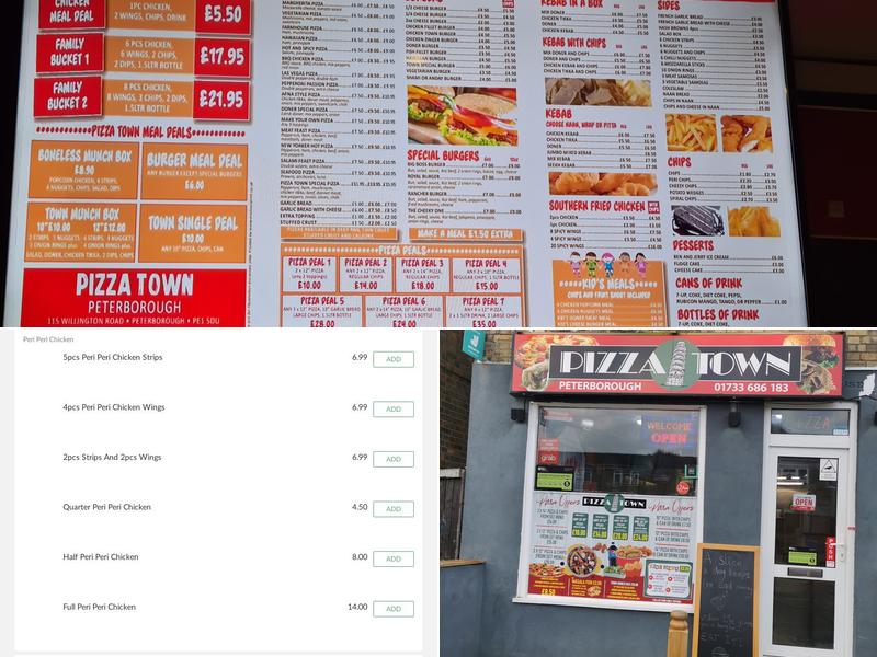 PIZZA TOWN PETERBOROUGH Menu