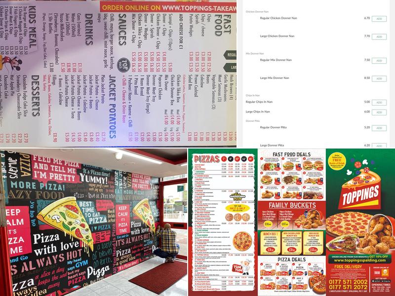 Spalding Toppings Menu