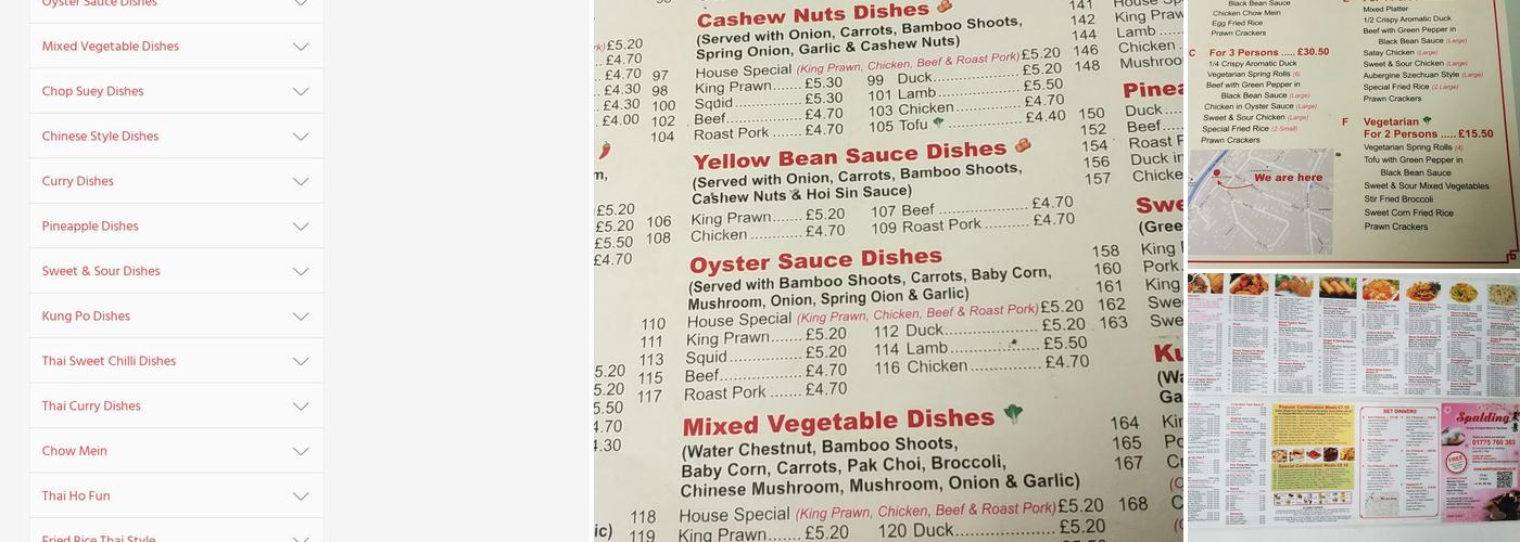 Spalding Chinese Takeaway Menu