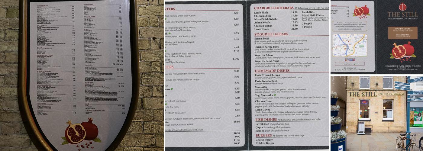 The Still meze, bar and restaurant Menu