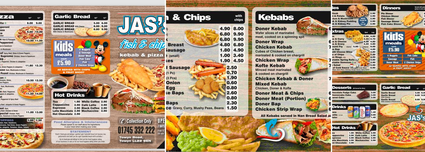 Jas's Fish and Chips Menu