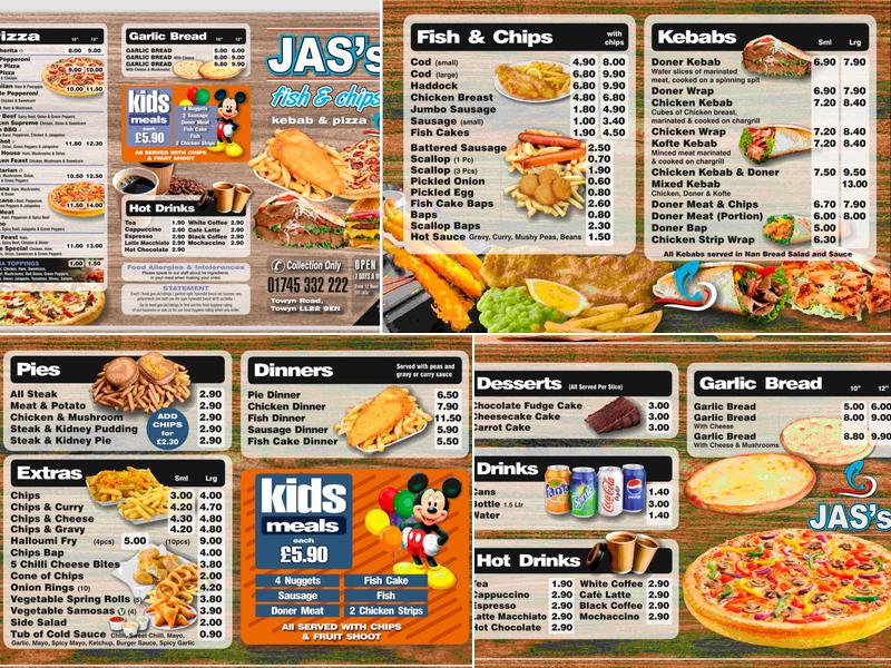 Jas's Fish and Chips Menu