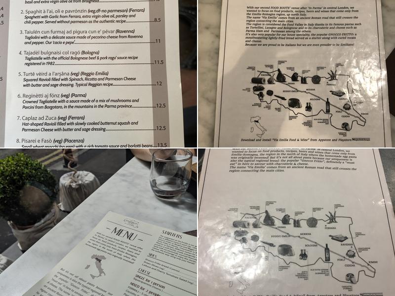 Via Emilia by Food Roots - SHOREDITCH Menu