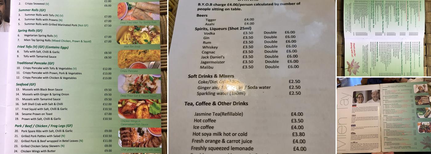 Mien Tay Menu