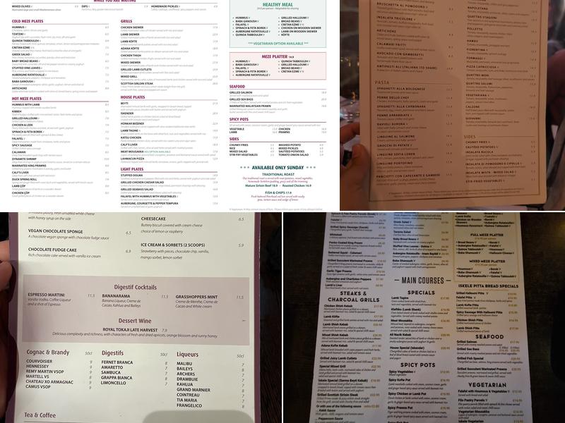 The Iskelé Restaurant & Bar Menu