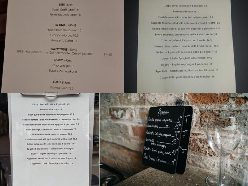 Popolo Shoreditch Menu