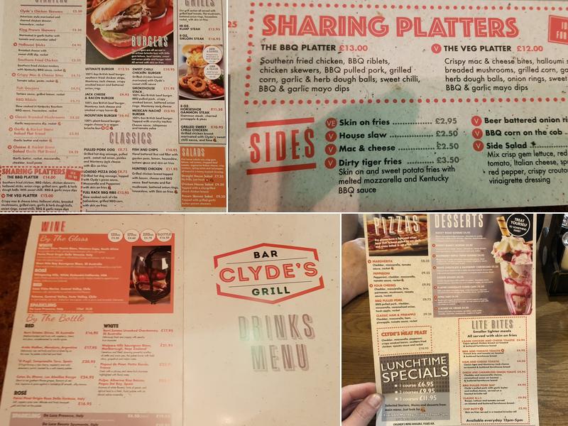 Clyde's Bar & Grill Menu