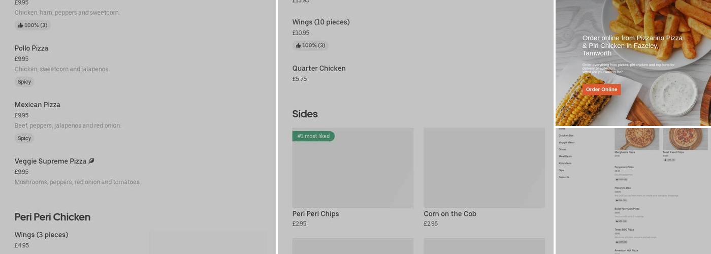 Pizzarino Pizza And Piri Chicken Menu